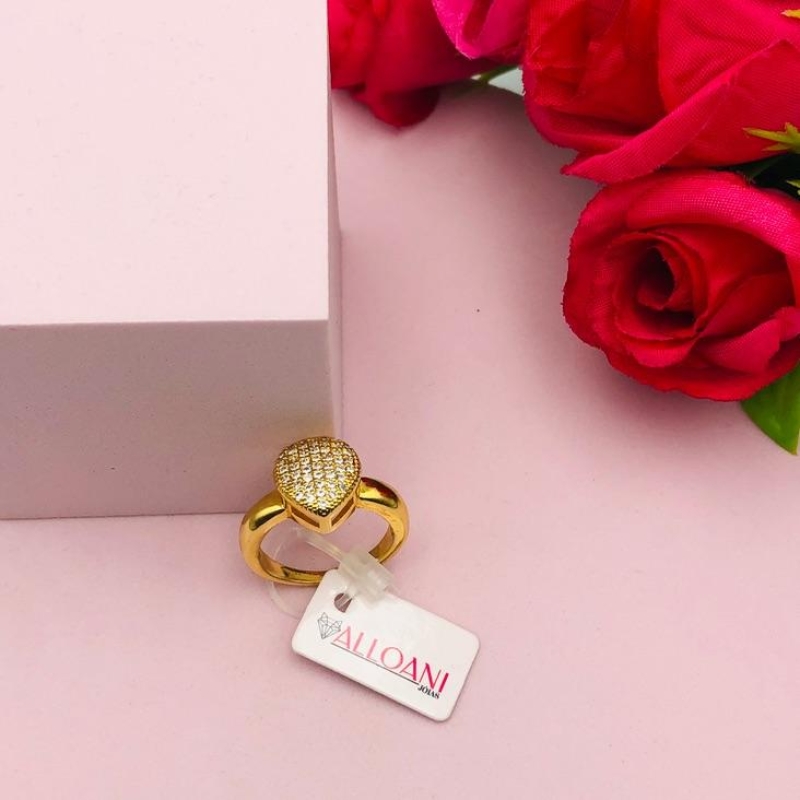 Anel gota cravejada N 19