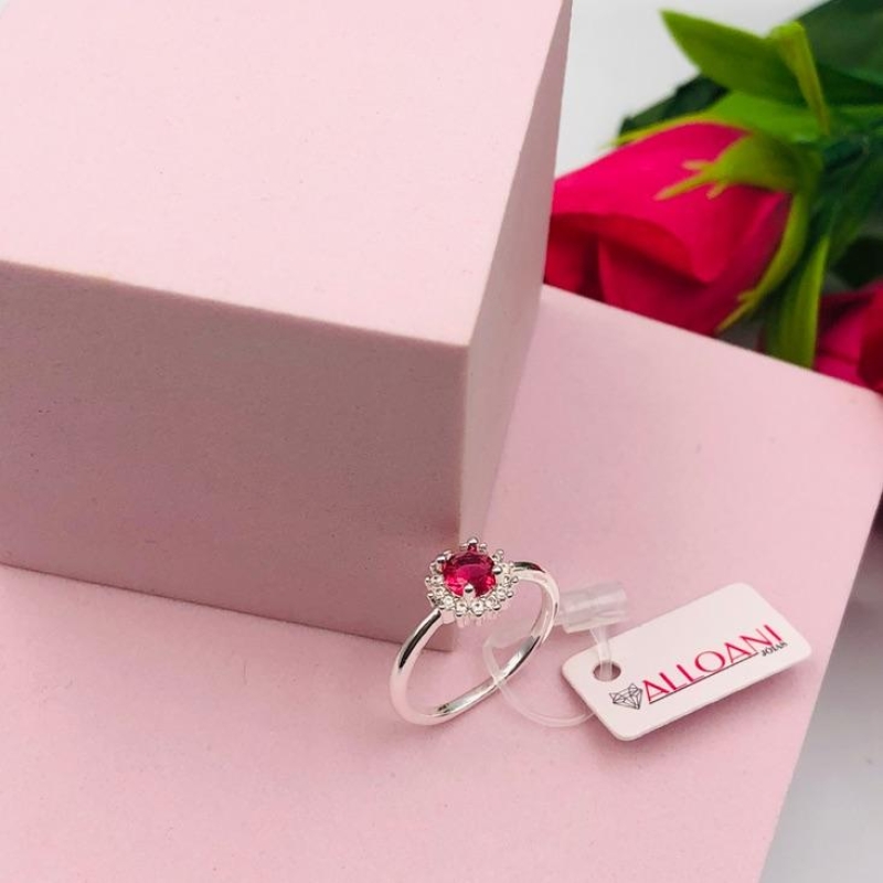 Anel Pink Cravejado N 15