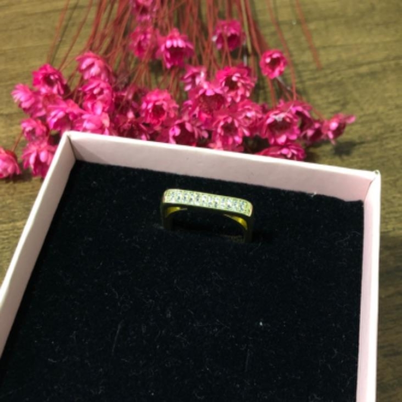 Anel Quadrado Cravejado N 17