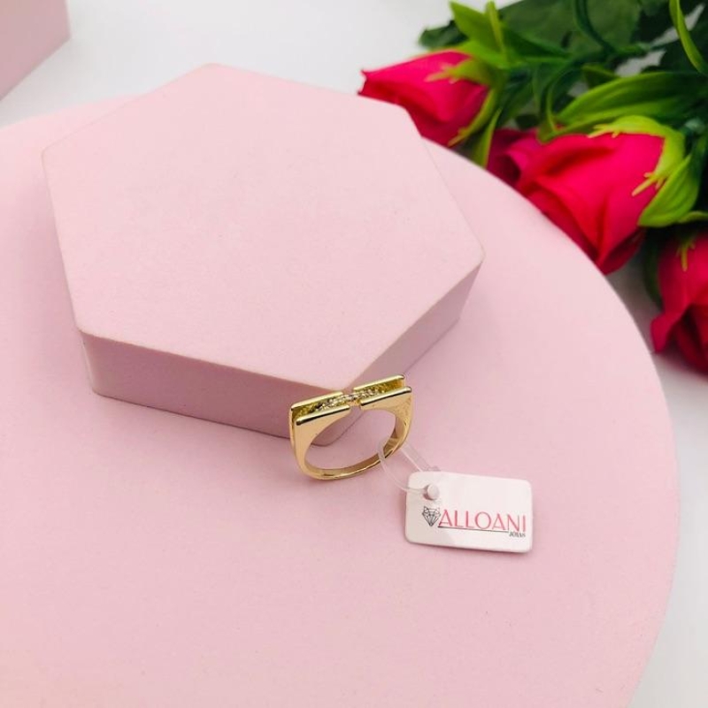 Anel Quadrado Cravejado N 19