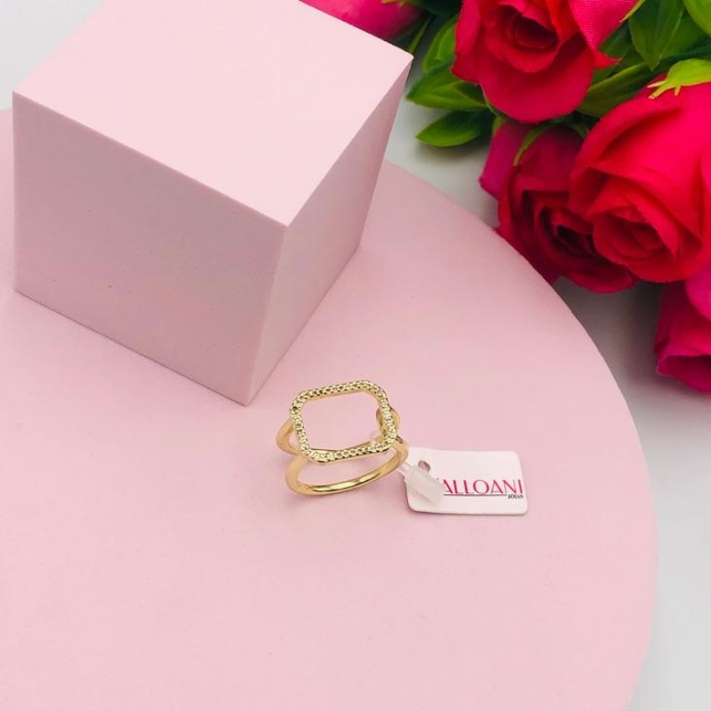 Anel Quadrado Cravejado N 	20