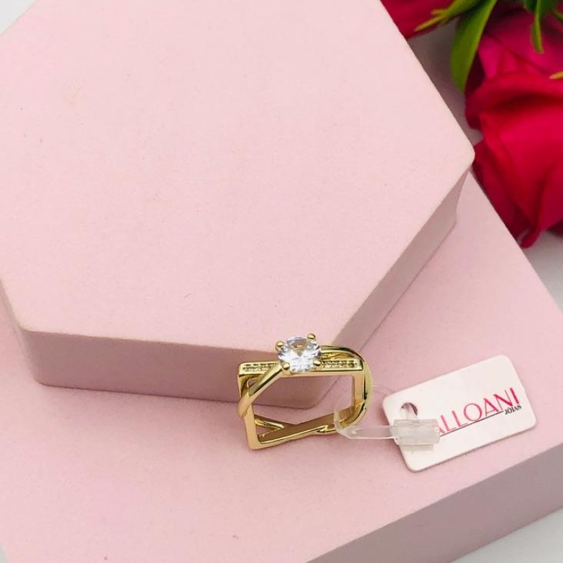 Anel Quadrado Redondo Solitário N14