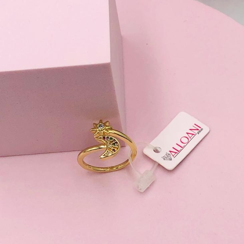 Anel Regulável Lua e Sol