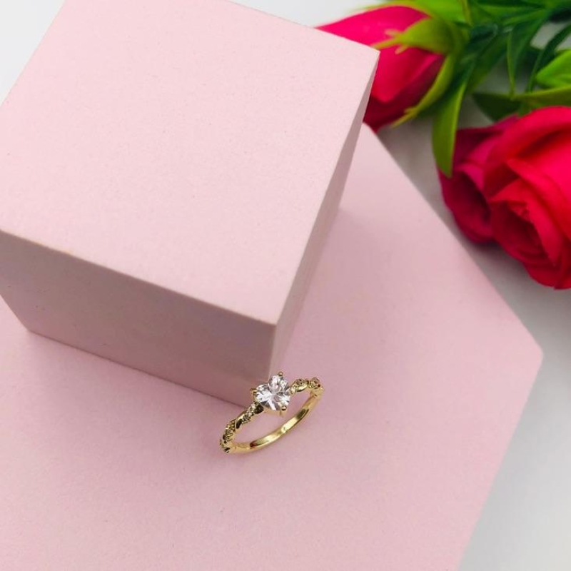 Anel Solitário Coração N 15