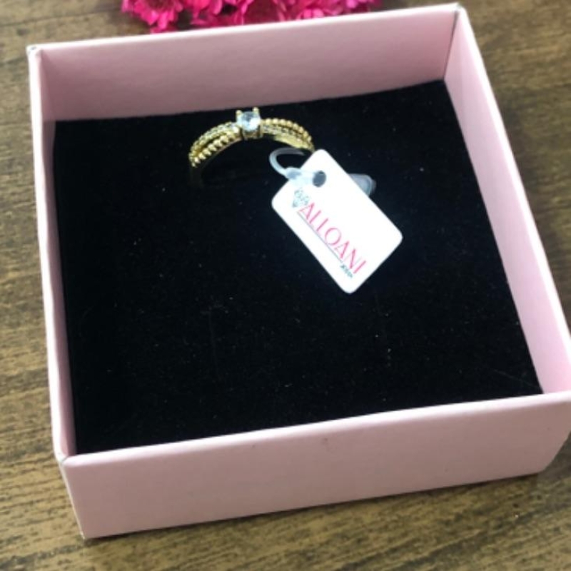 Anel Solitário Cravejado