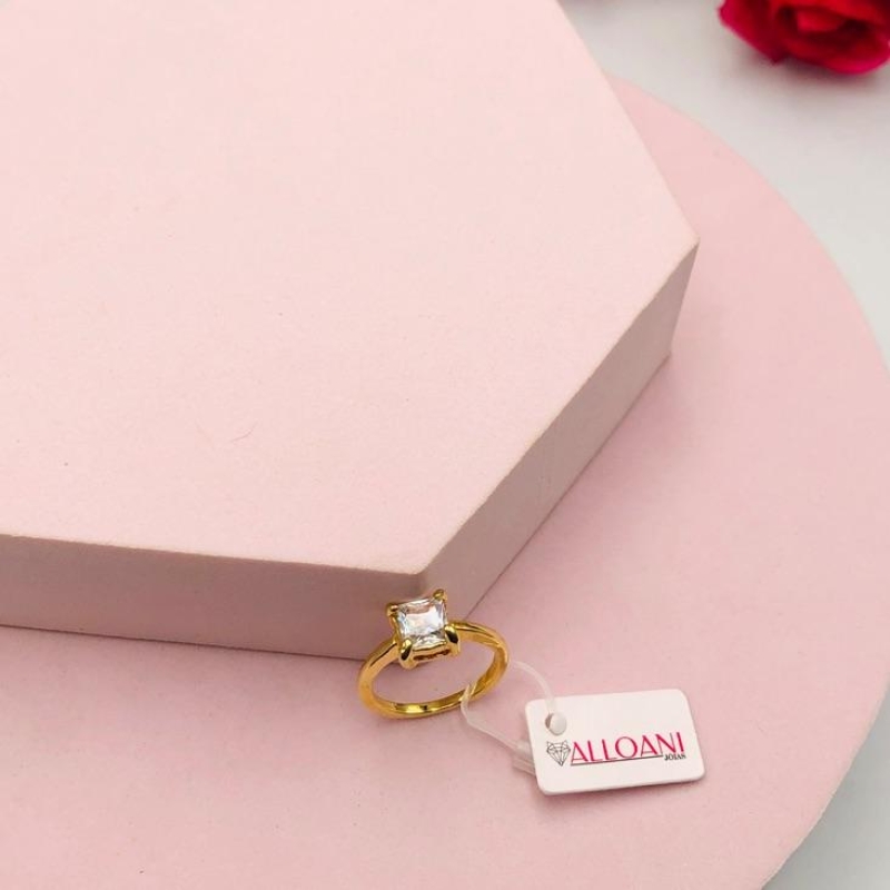 Anel Solitário Quadrado N15