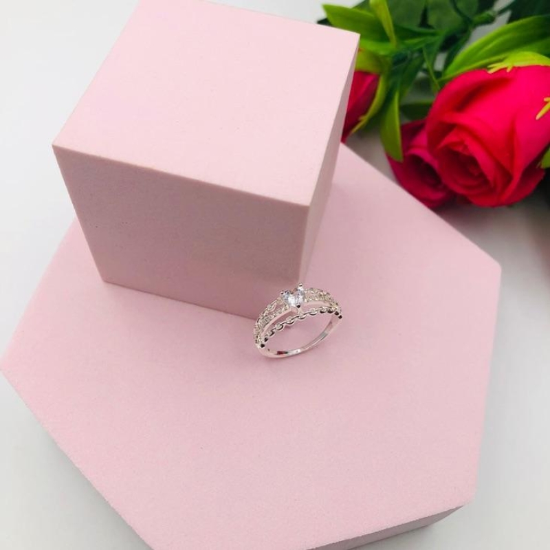 Anel Três linhas com Coração N 20