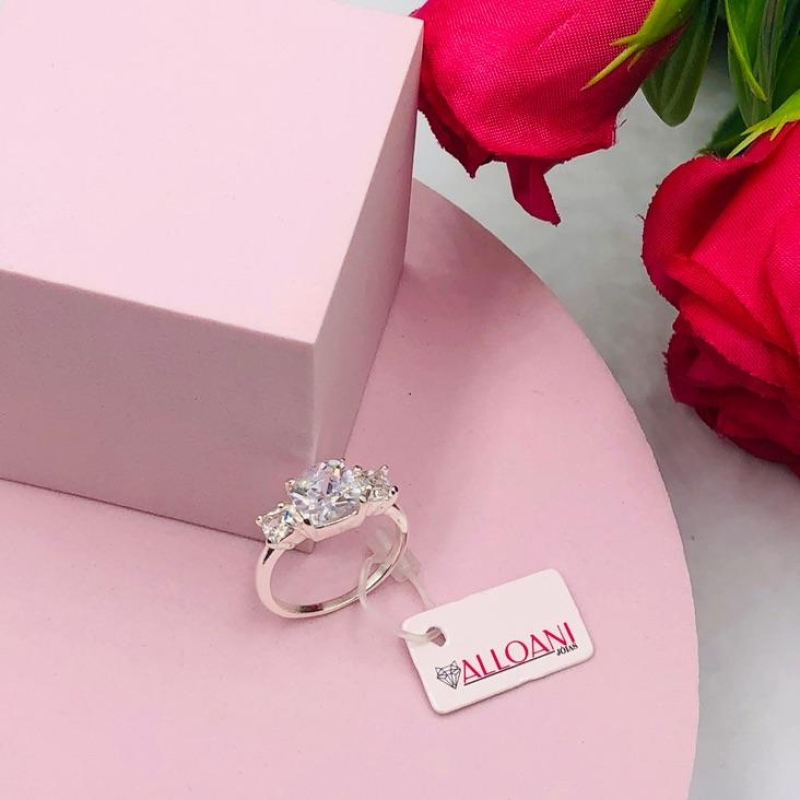 Anel três pedras N 18