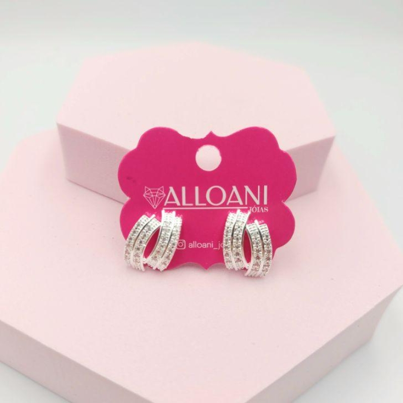 Brinco 2 Faixas Cravejado