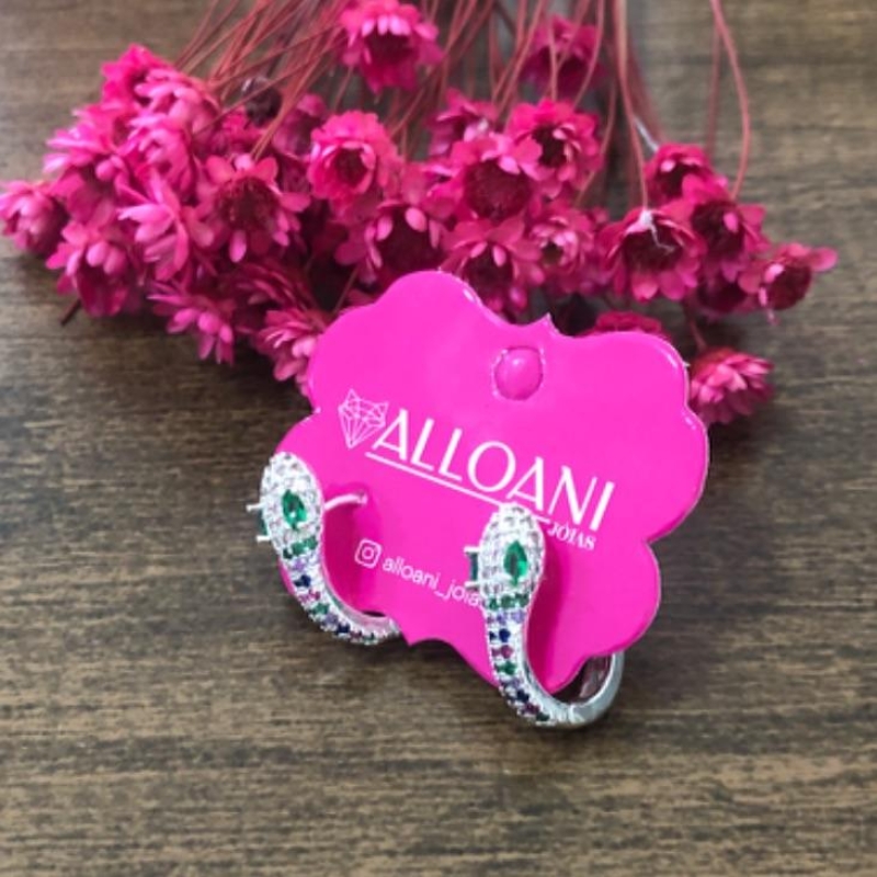 Brinco Argola Cobra Cravejado