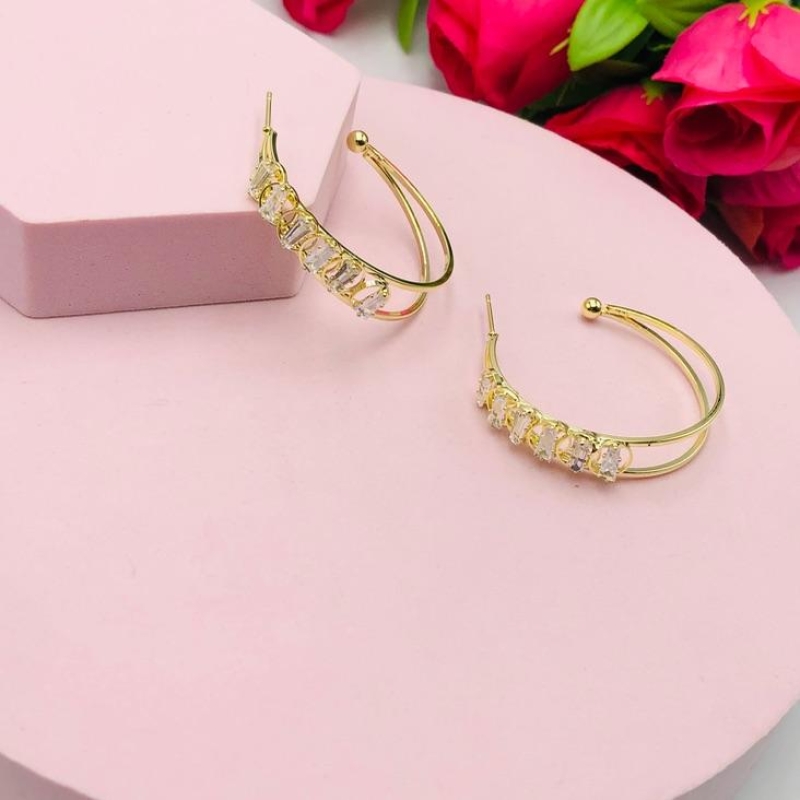 Brinco Argola com Zirconias