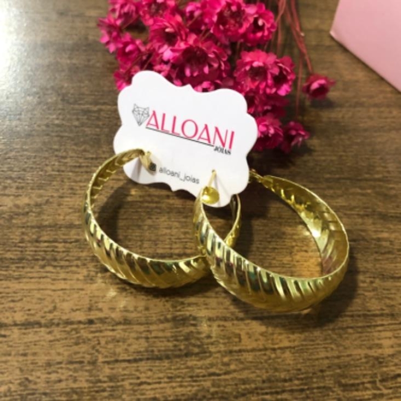 Brinco Argola Tubo Trabalhada