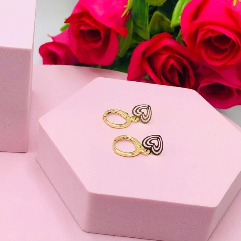 Brinco Argolinha Com Coração