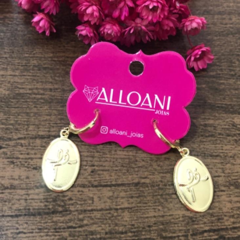 Brinco Argolinha com Pingente Fé