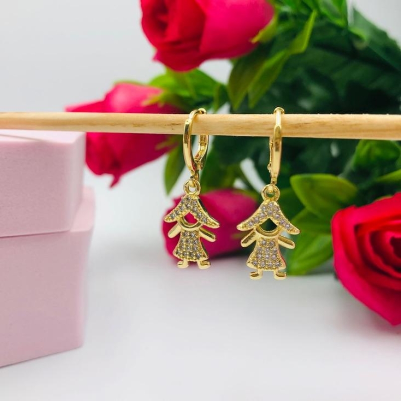 Brinco Argolinha com Pingente Filha