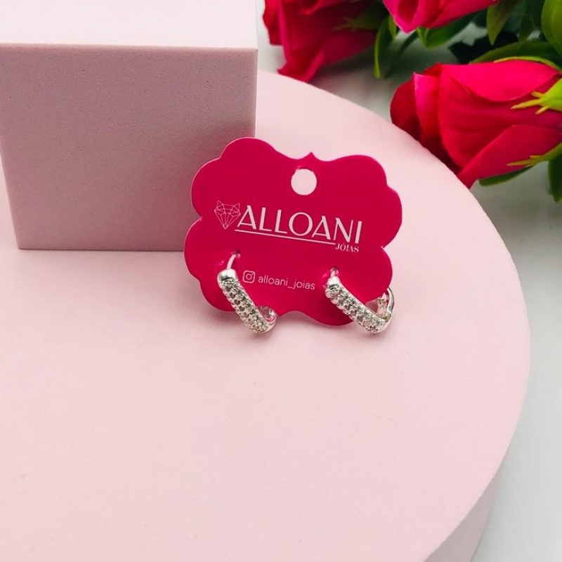 Brinco Argolinha Cravejado