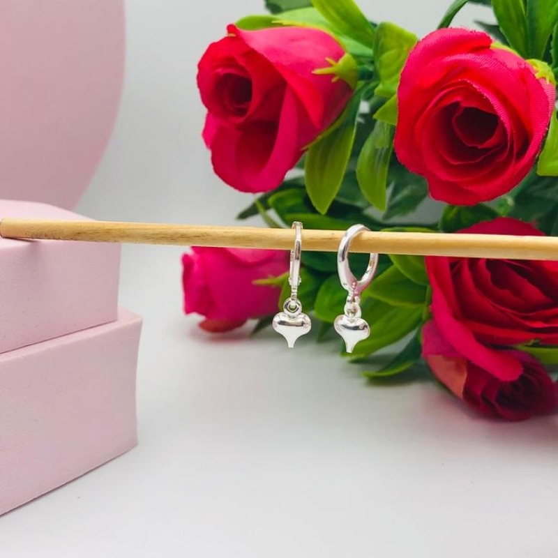 Brinco Argolinha Pingente Coração P