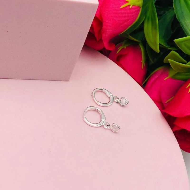 Brinco Argolinha Pingente Coração P