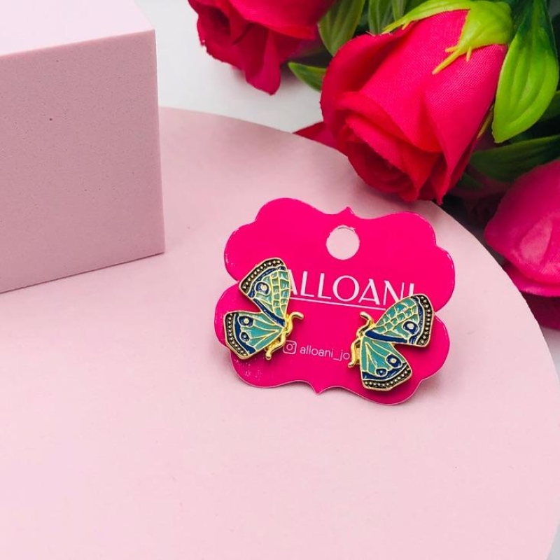 Brinco borboleta azul