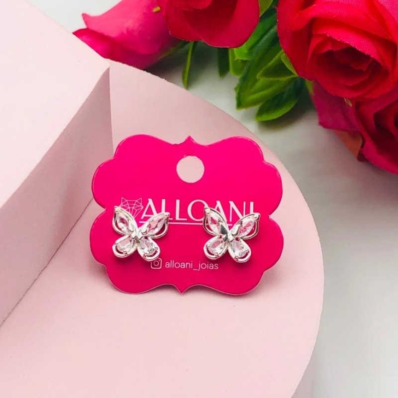 Brinco Borboleta com Pedras