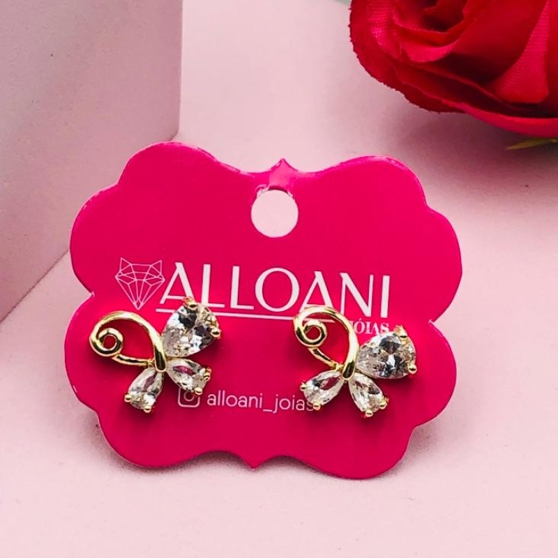 Brinco Borboleta com Pedras