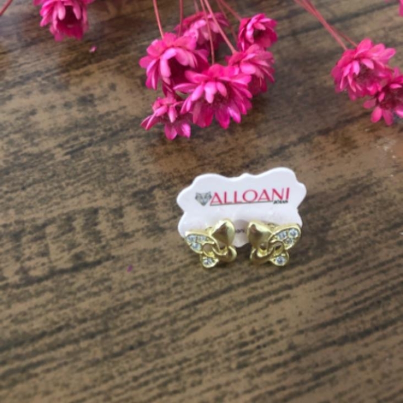 Brinco borboleta cravejada