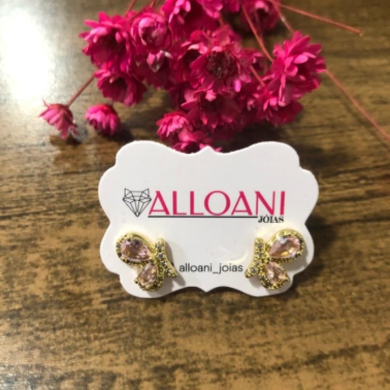 Brinco borboleta cravejada