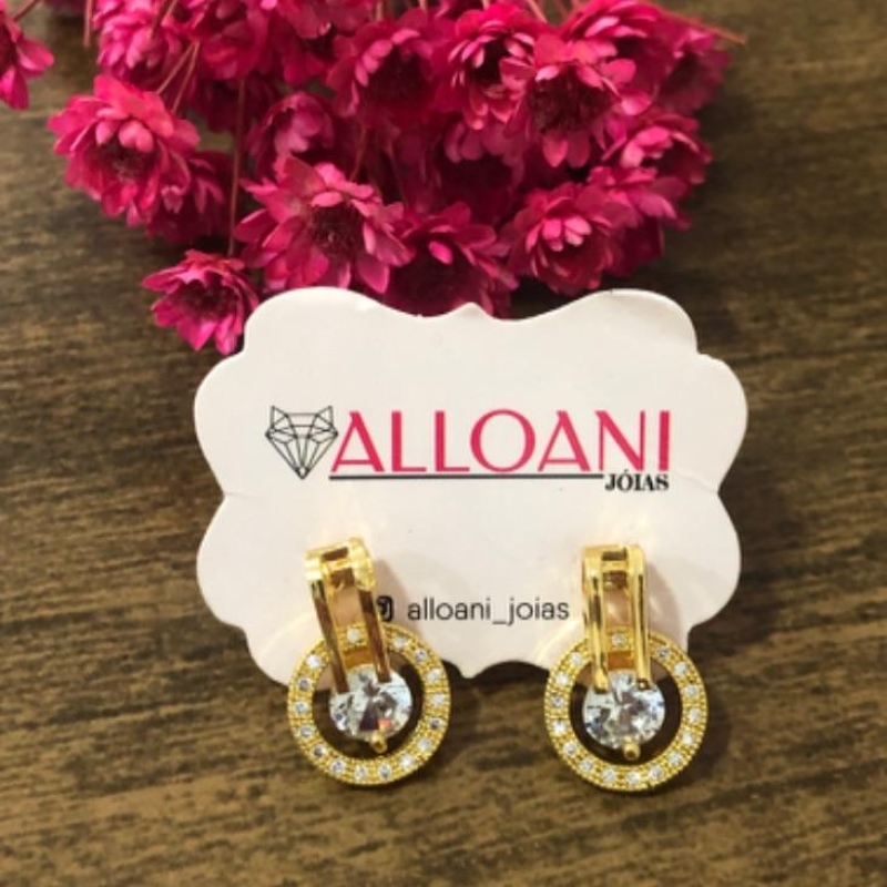 Brinco Círculo Cravejado com Ponto de Luz