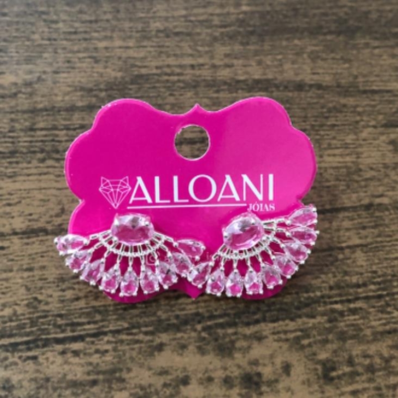 Brinco Com Pedras Rosa