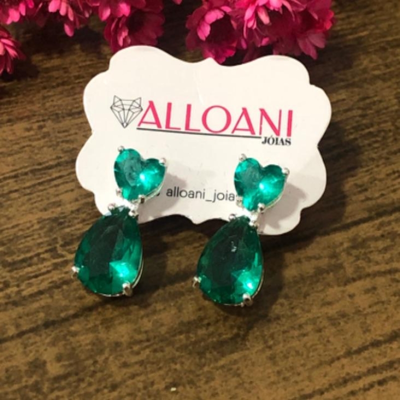 Brinco com Pedras Verdes