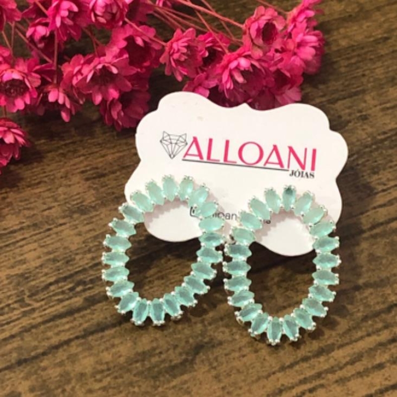 Brinco com Zirconias Verde