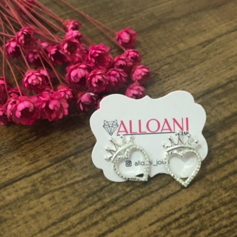 Brinco Coração com Coroa