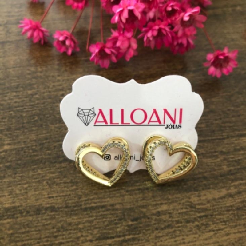 Brinco Coração Cravejado