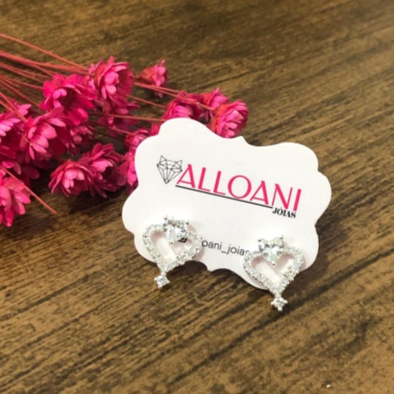 Brinco Coração Cravejado