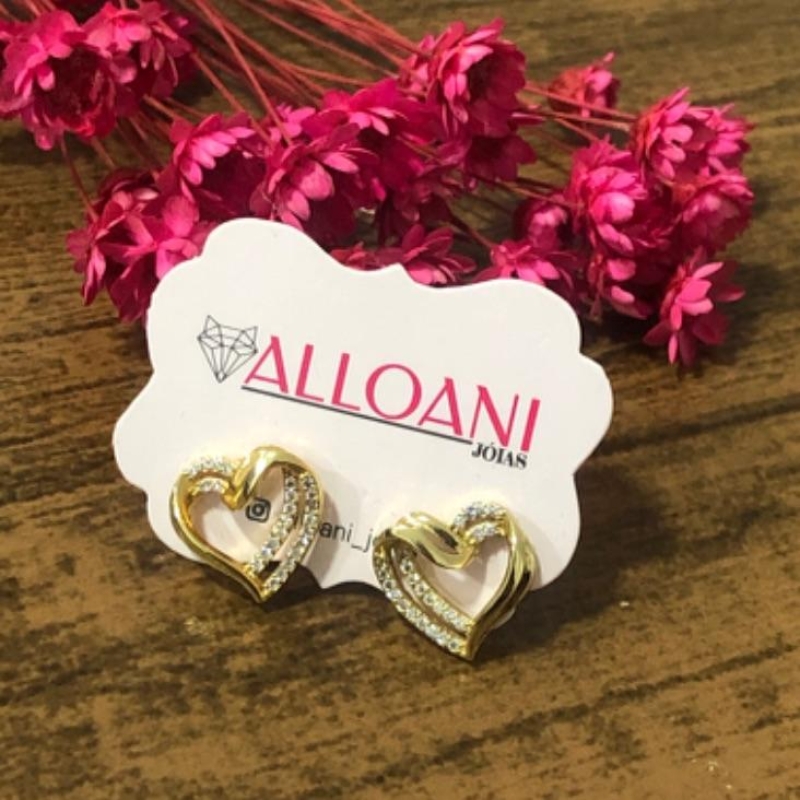 Brinco Coração Cravejado