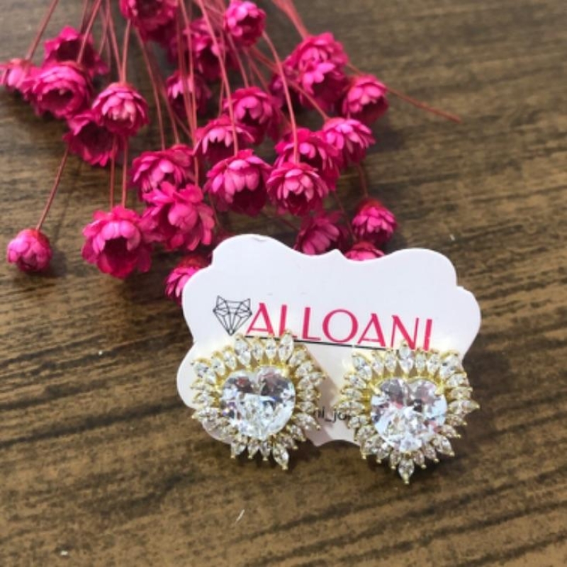 Brinco Coração Cravejado