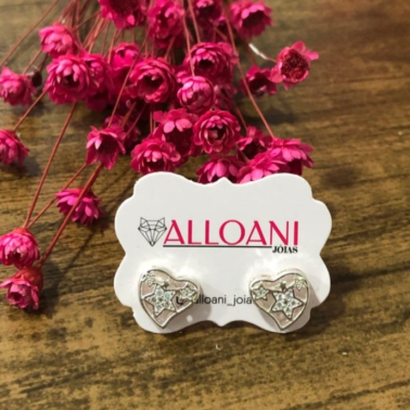 Brinco Coração Cravejado