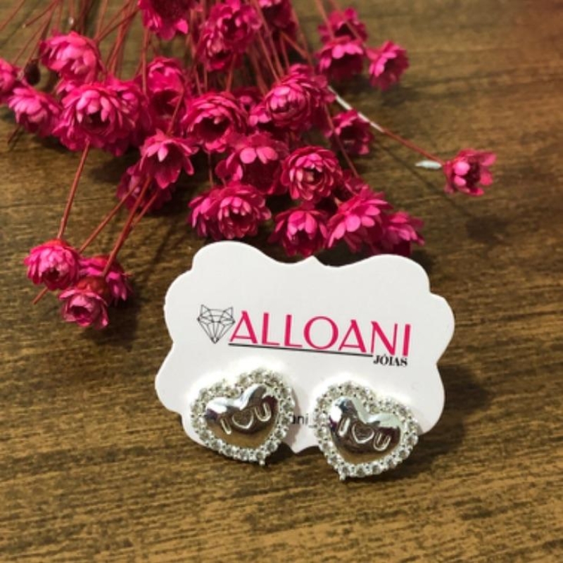 Brinco Coração Cravejado