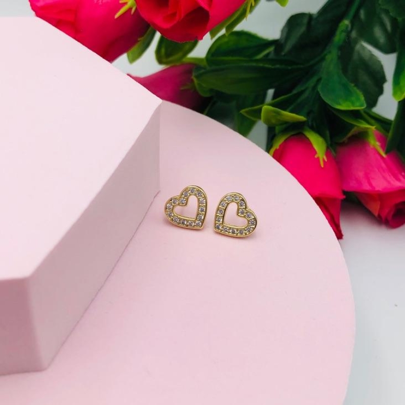 Brinco Coração Cravejado