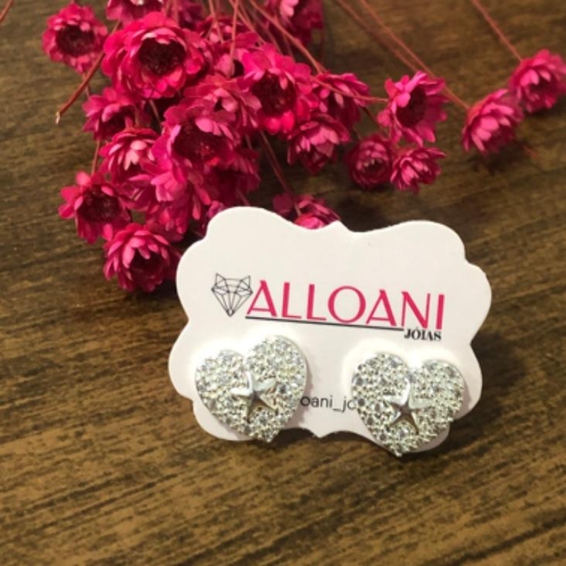 Brinco Coração Cravejado