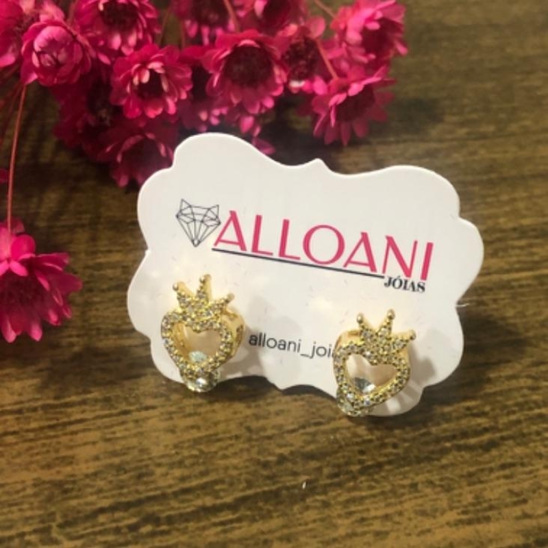 Brinco Coração Cravejado