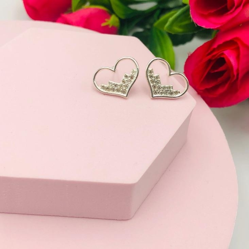 Brinco Coração Cravejado