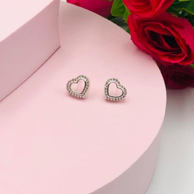 Brinco Coração Cravejado