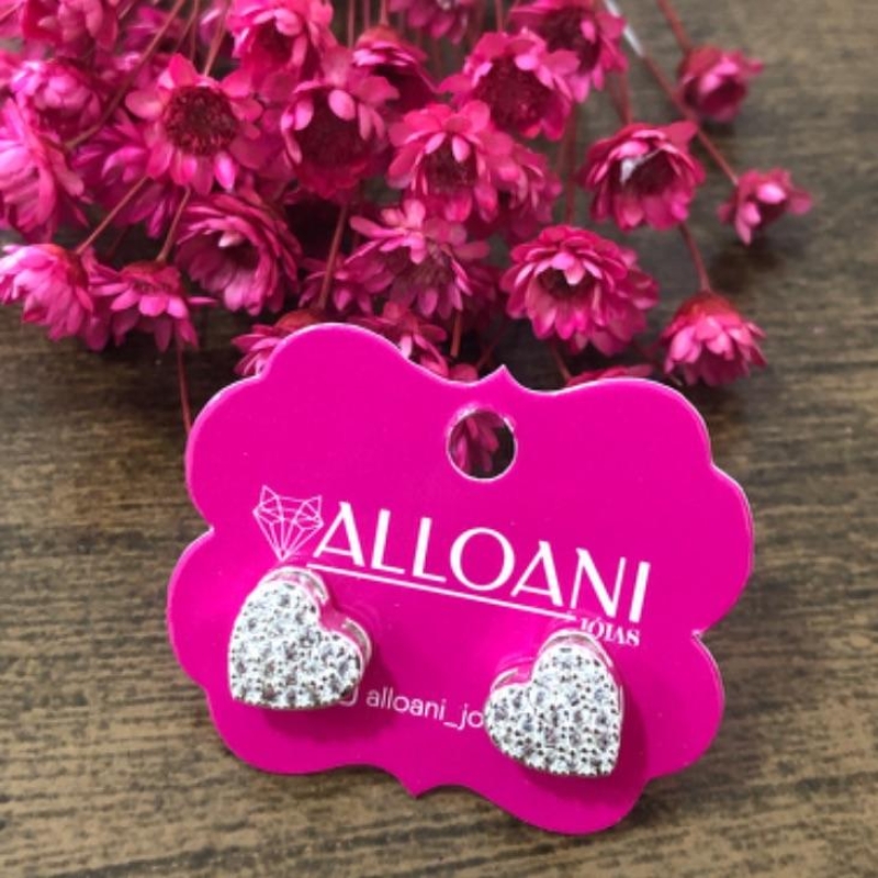 Brinco Coração Cravejado