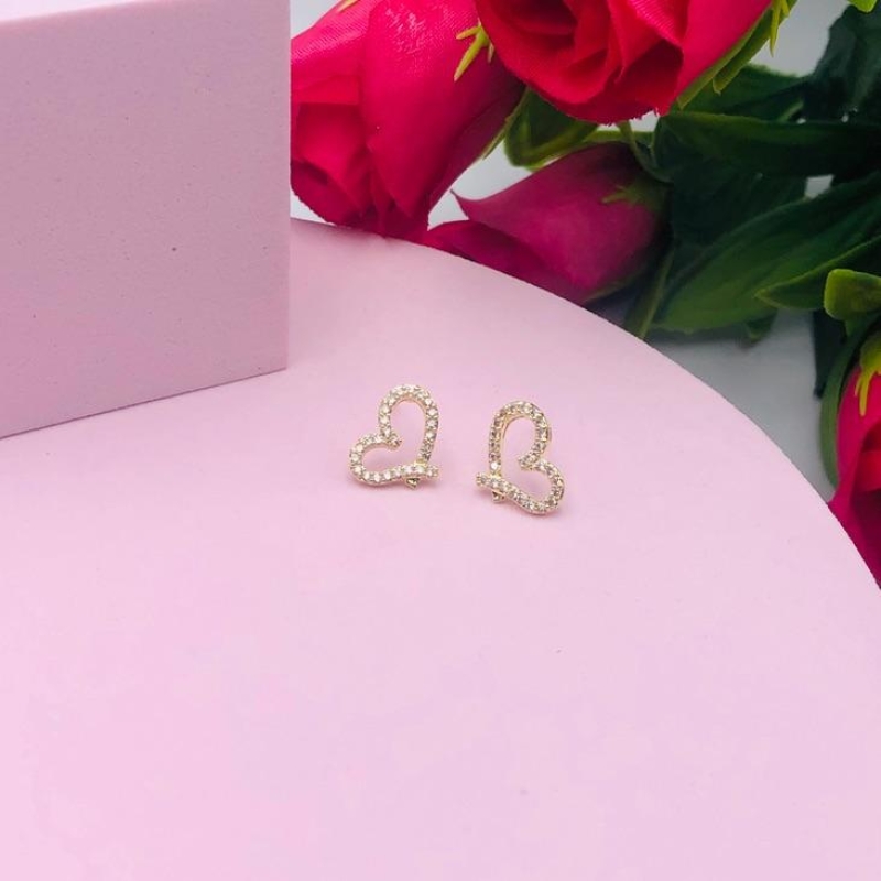 Brinco Coração Cravejado