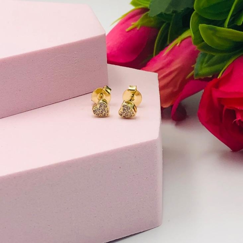 Brinco Coração Cravejado