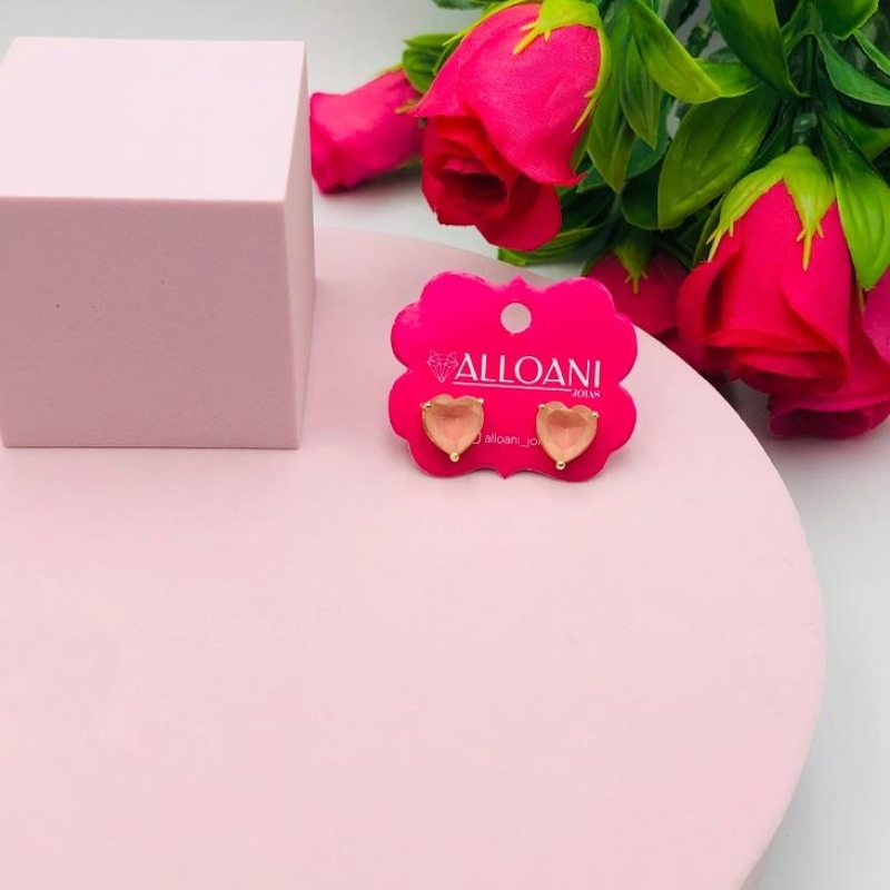 Brinco Coração Salmão