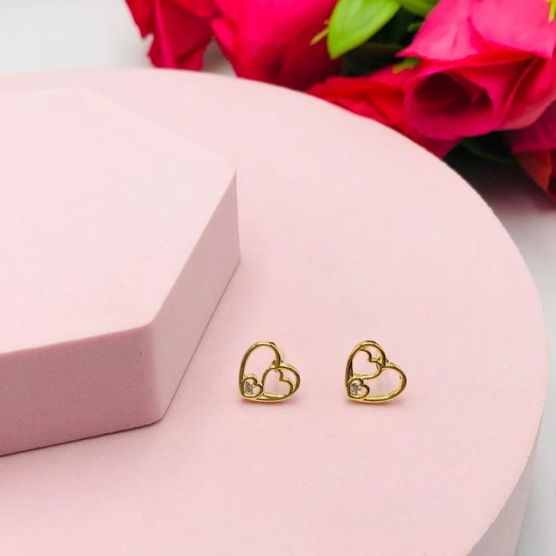 Brinco Coração Trabalhado