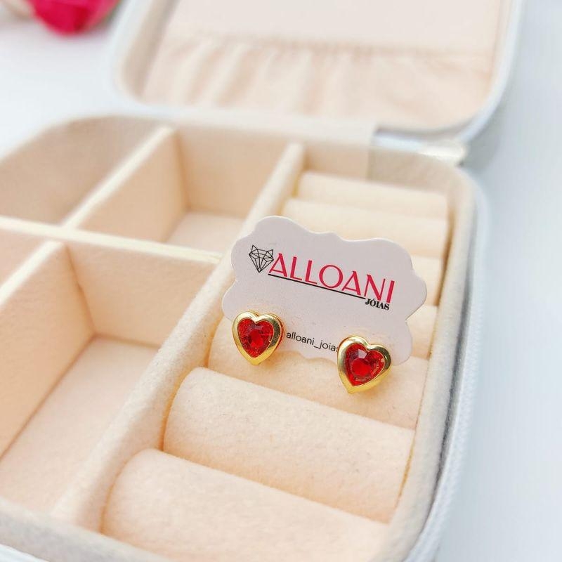 Brinco Coração vermelho