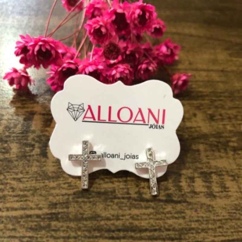 Brinco Cruz com zirconia